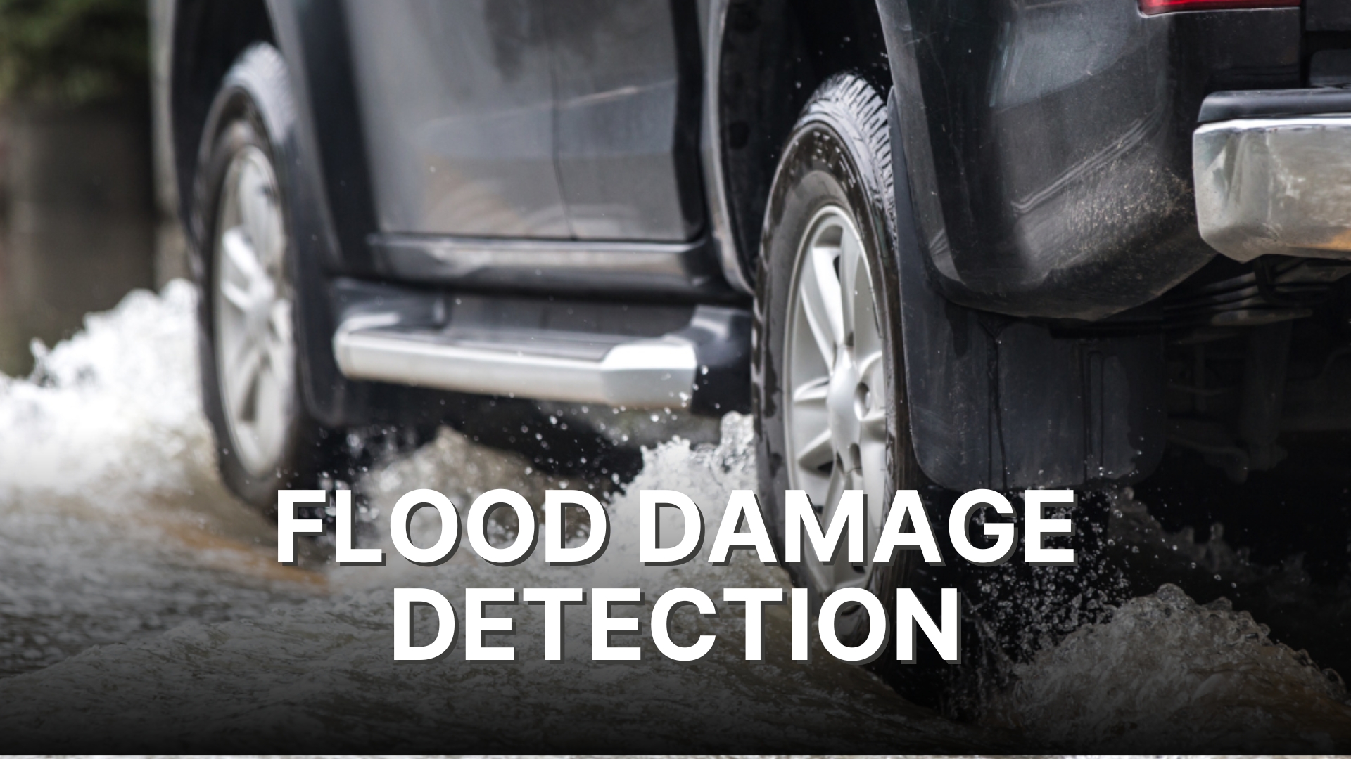 Car submerged in flood water